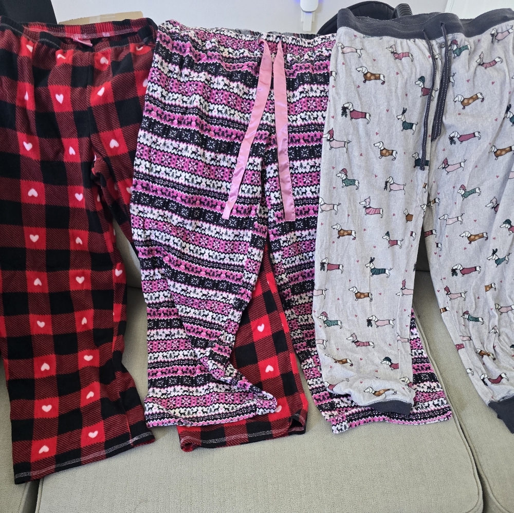 Jenni Kids Pajama Bottoms - Red, Pink, Gray